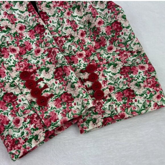Talbots Grace‎ Fit Blazer Jacket Floral Rose 3/4 Sleeve Cottagecore Boho Spring - Picture 10 of 16